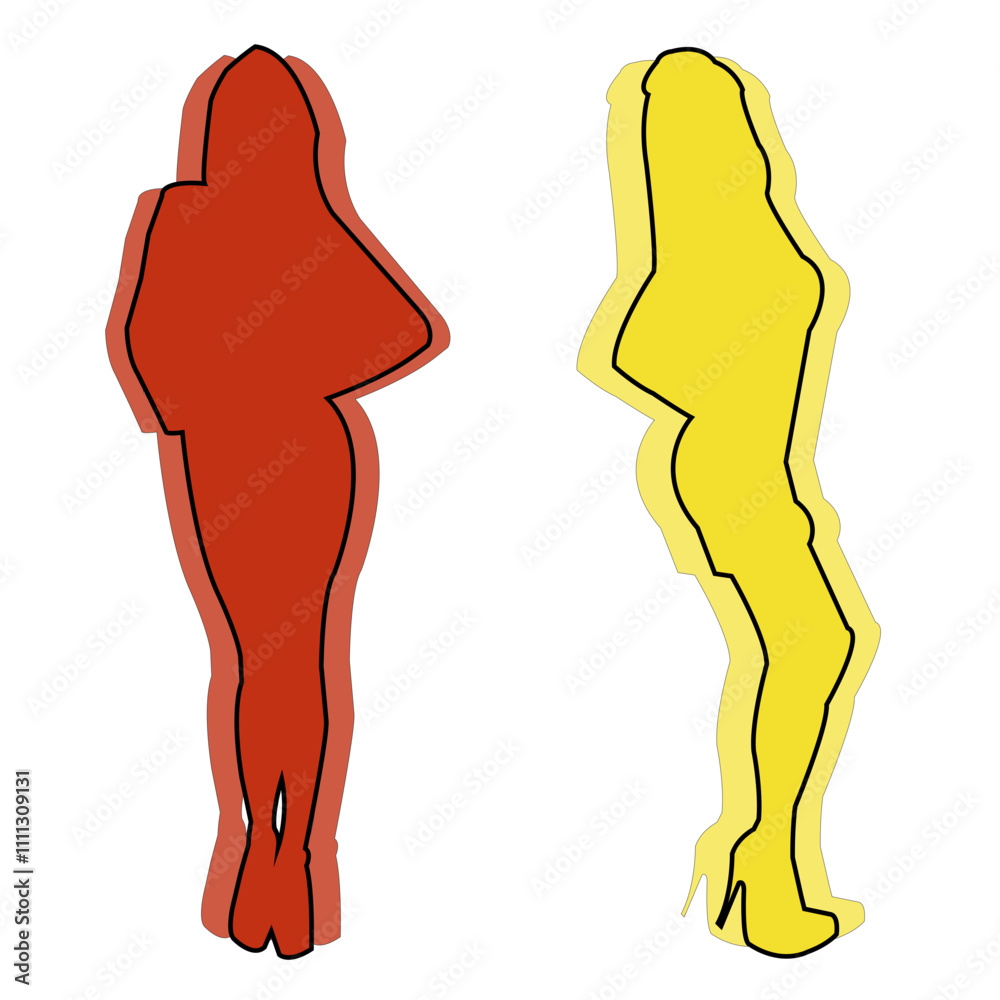 Modelos Mulheres Contornos Sombreados