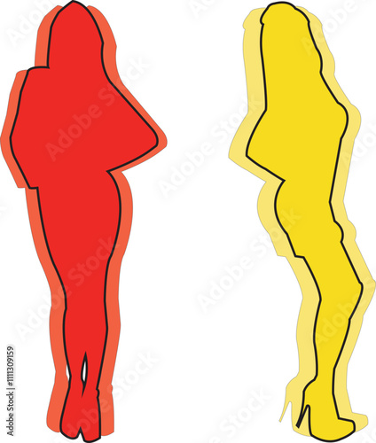 Modelos Mulheres Contornos Sombreados