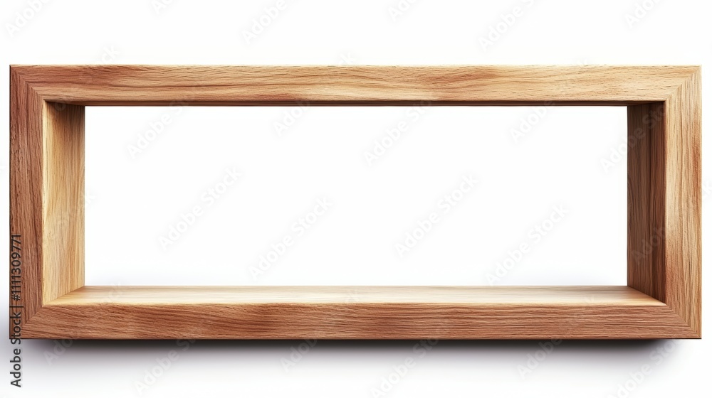 Modern wooden window frame with sharp, clean lines, highlighted by natural wood texture, isolated on a white background, minimalistic and elegant Modern wooden window frame with sharp, clean lines, highlighted by natural wood texture, isolated on a white background, minimalistic and elegant