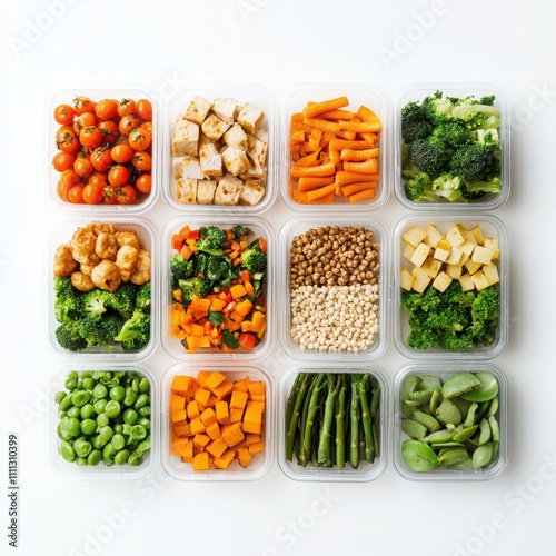 Weekly sustainable food chart highlighting nutrient-dense ingredients kitchen infographic bright colors top-down view healthy eating concept for balanced diet