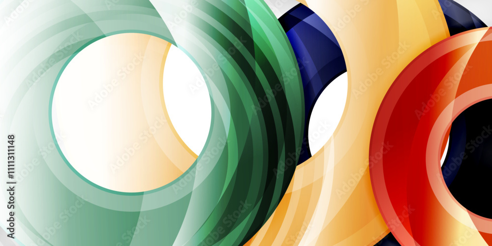 Circles, round elements, ring shapes premium background. Vector Illustration For Wallpaper, Banner, Background, Card, Book Illustration, landing page