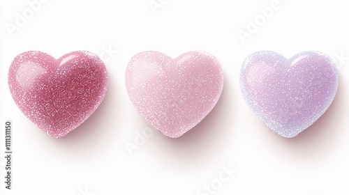 Candy hearts with Valentine's messages, pastel vector details, white background