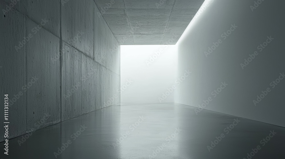 Fototapeta premium Creating calm minimalist room interior space white walls clean design serenity