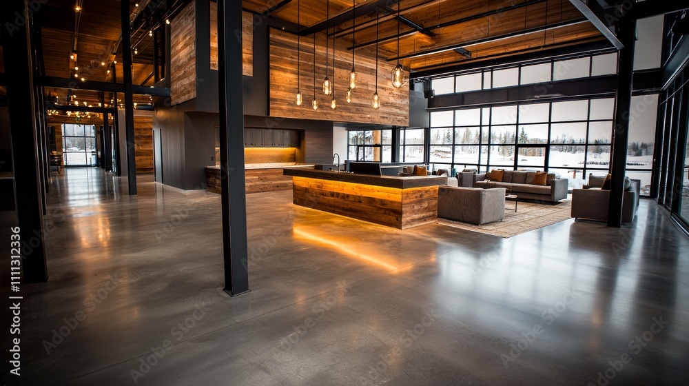 Art installation with reclaimed wood and metal, rustic elegance