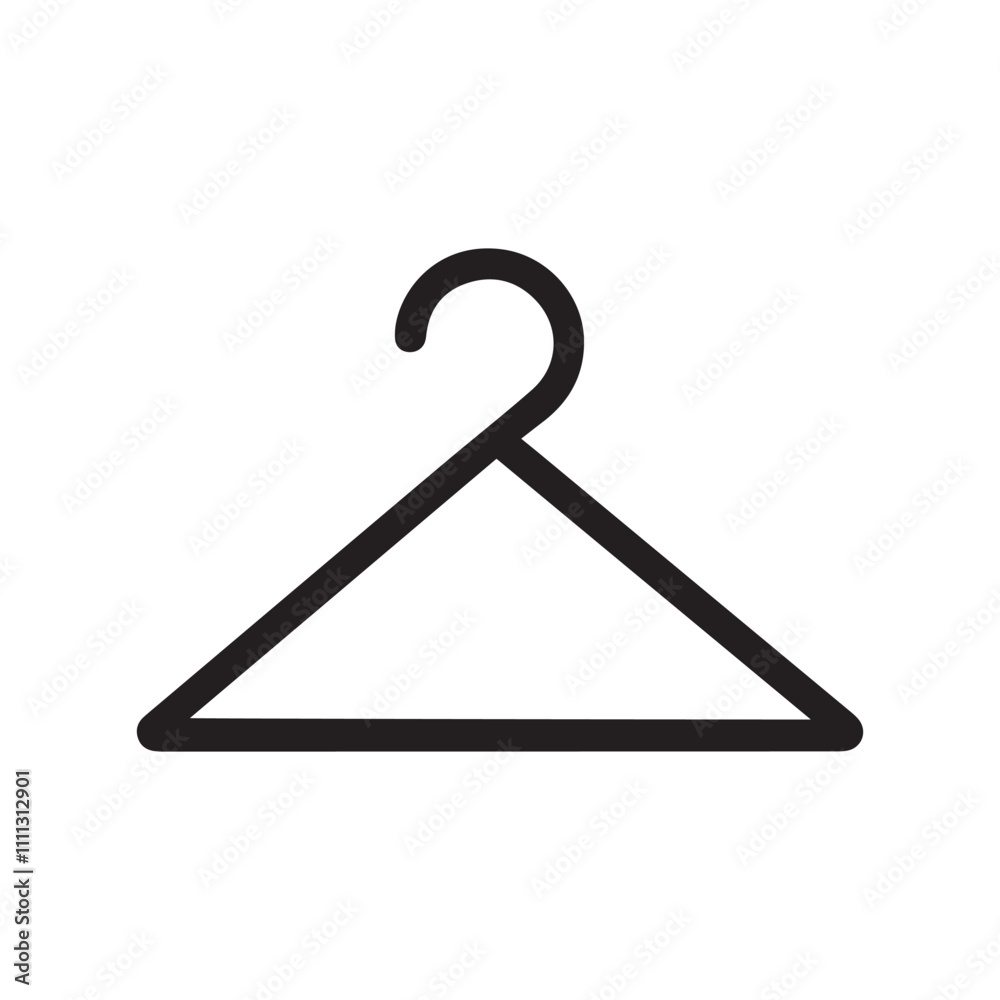 Clothes hanger black and white icon fashion design. Clothes hanger black and white icon fashion design.