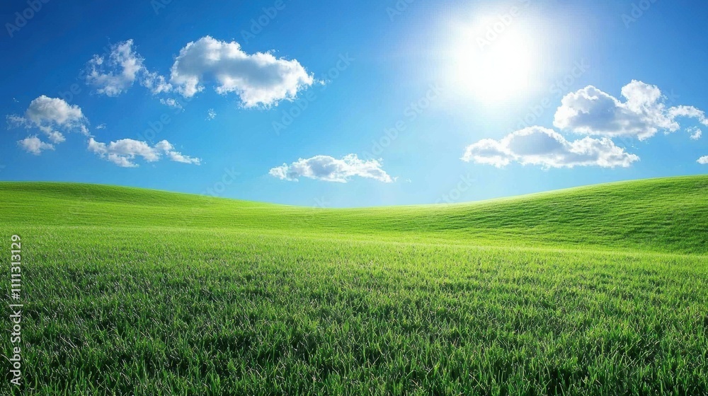 Breathe in nature serene landscapes of green fields and blue skies Breathe in nature serene landscapes of green fields and blue skies