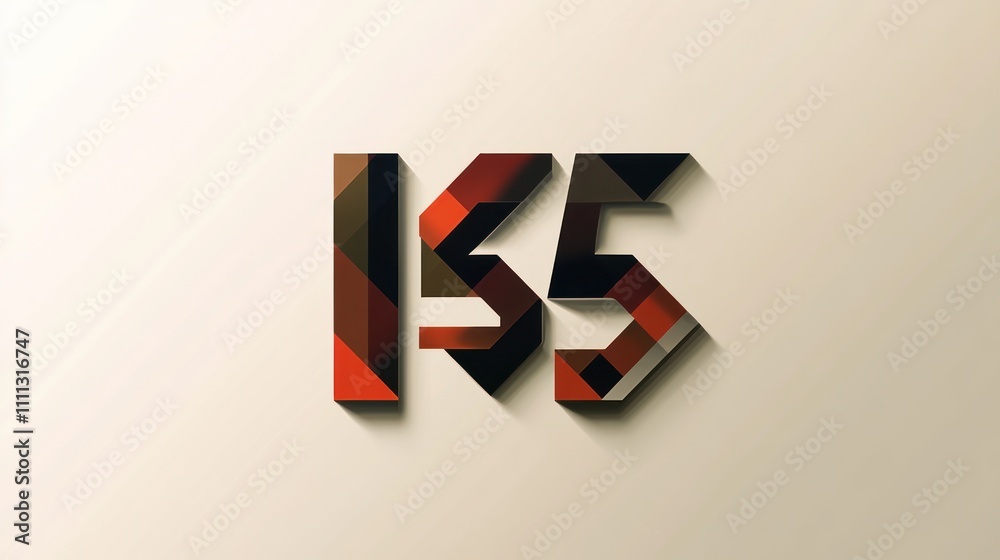 Fototapeta premium Stylized 'I35' logo, geometric design, modern font