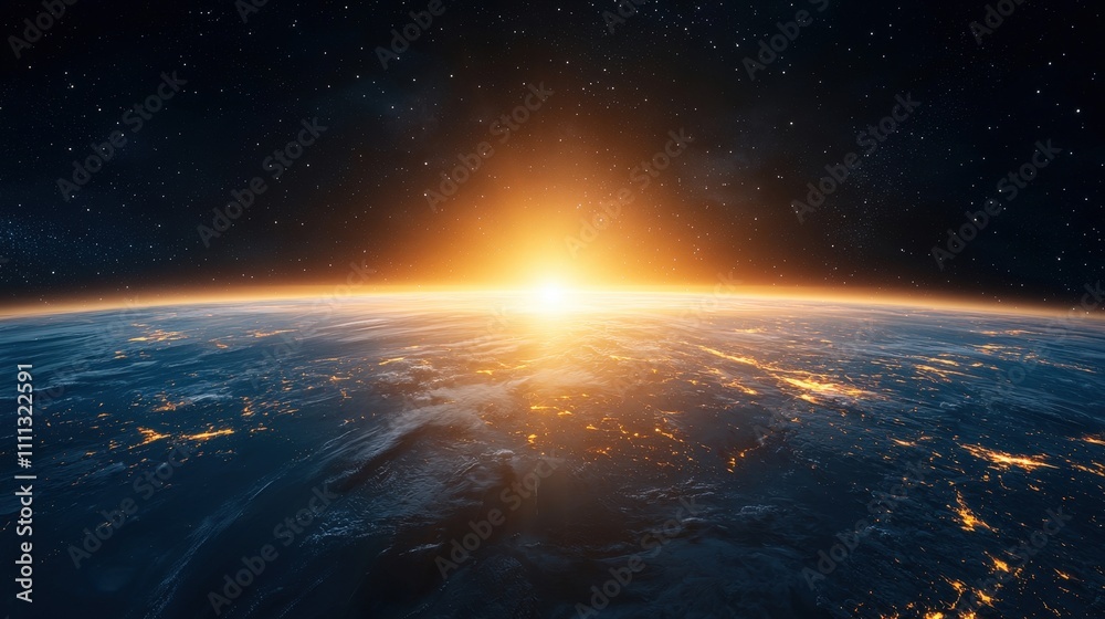 The sun is setting on the planet Earth The sun is setting on the planet Earth