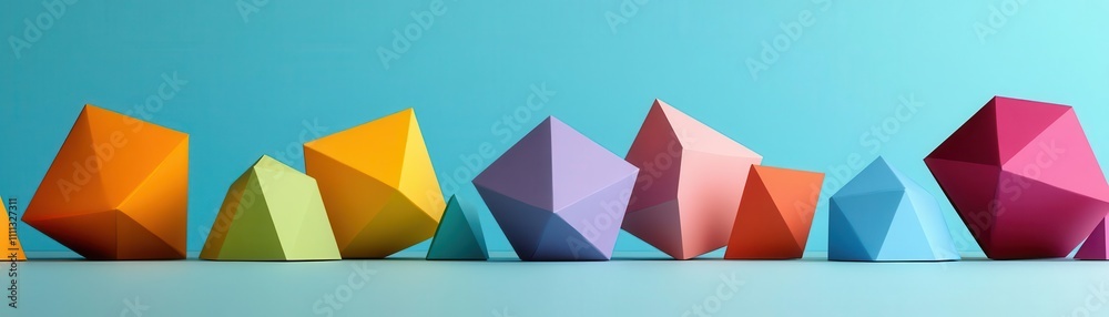 Minimalist geometric shapes creating a collective form, abstract art style, symbolizing harmony and shared goals