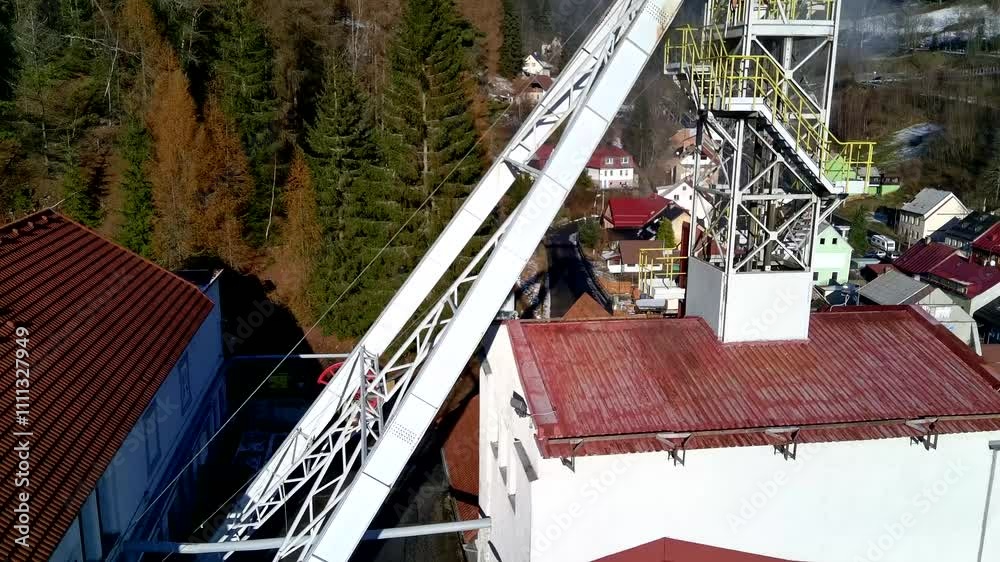 Einigkeitsschacht Einigkeit Jachymov Joachimsthal Erzgebirge Fördergerüst Einigkeitsschacht Einigkeit Jachymov Joachimsthal Erzgebirge Fördergerüst
