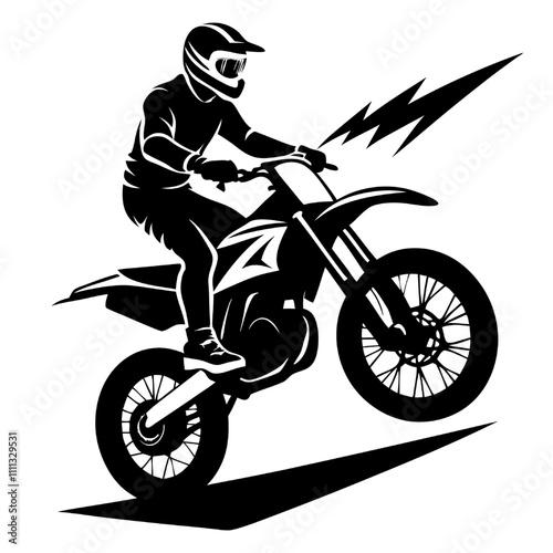 Vector Motocross Rider Silhouette 