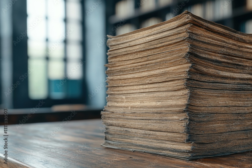 Stack of old books on a wooden table Stack of old books on a wooden table