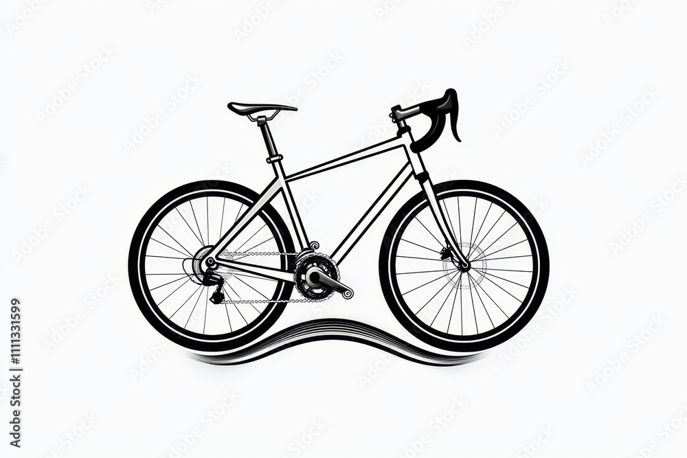 A minimalist depiction of a bicycle icon cycling along a wavy line, symbolizing motion and simplicity A minimalist depiction of a bicycle icon cycling along a wavy line, symbolizing motion and simplicity