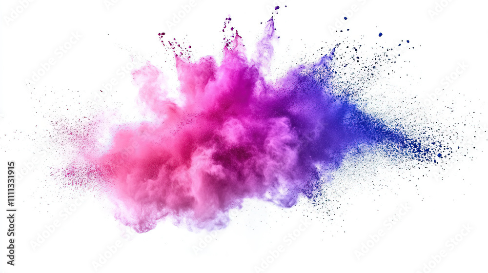 Multicolor Powder Burst Against White Background Multicolor Powder Burst Against White Background