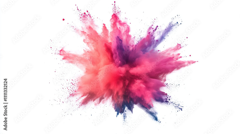 Multicolor Powder Burst Against White Background Multicolor Powder Burst Against White Background