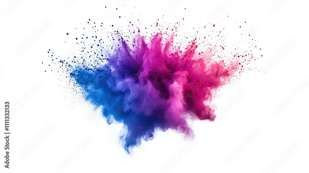 Colorful Dust Burst on White Background Colorful Dust Burst on White Background