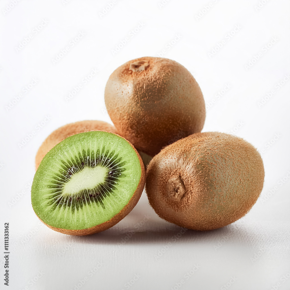Obraz premium kiwi, peeled or cut on a natural white