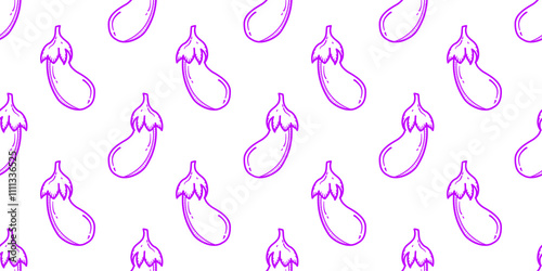 vintage eggplant pattern background. eggplant doodle seamless pattern background. eggplant vintage illustration for background.