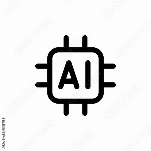 ai cpu icon sign vector