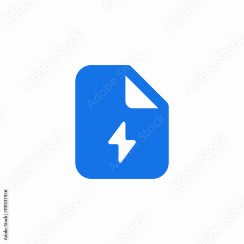 file document lightning bolt booster icon sign vector