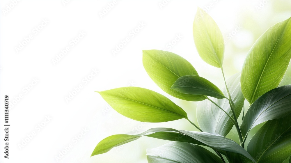 Fototapeta premium Coconut leaf segment with soft curved edges in bold green tone nature setting gigapixel quality close-up view symbolizing freshness and vitality