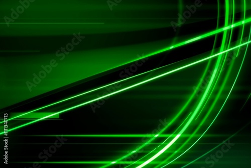 Futuristic Abstract Design with Green Streaks.generative AI 