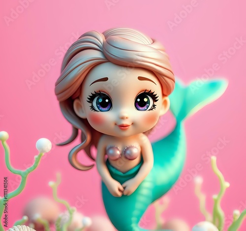 Lovely Mermaid emoji with Different Background Than Blue