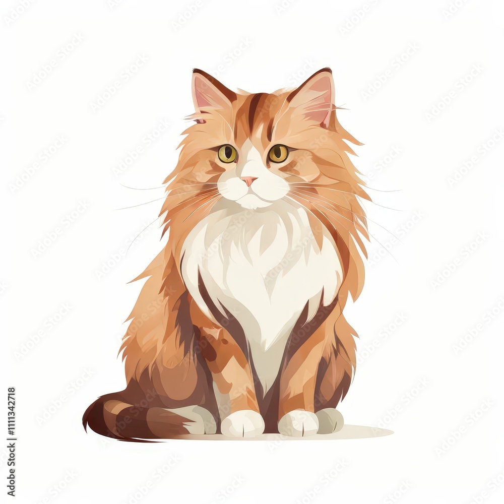 Obraz premium the AI Image Generator, Fluffy Persian Cat Illustration