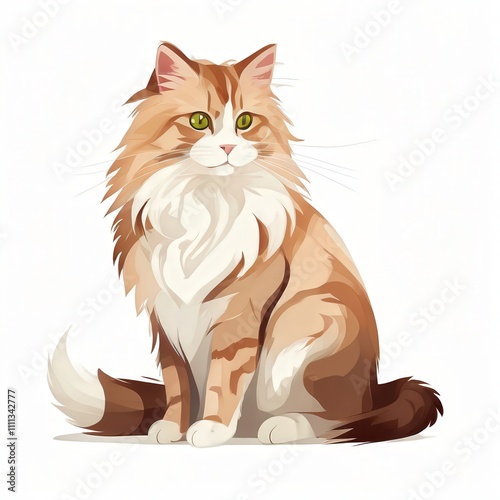 the AI Image Generator, Fluffy Persian Cat Illustration