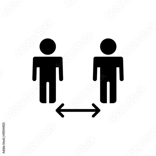 Social distance icon vector. social distancing sign and symbol. self quarantine sign