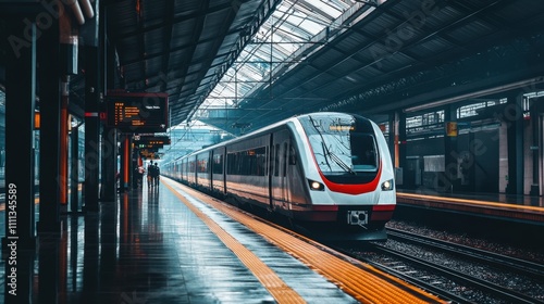 Sleek MRT Train Station in Jakarta at Sunrise