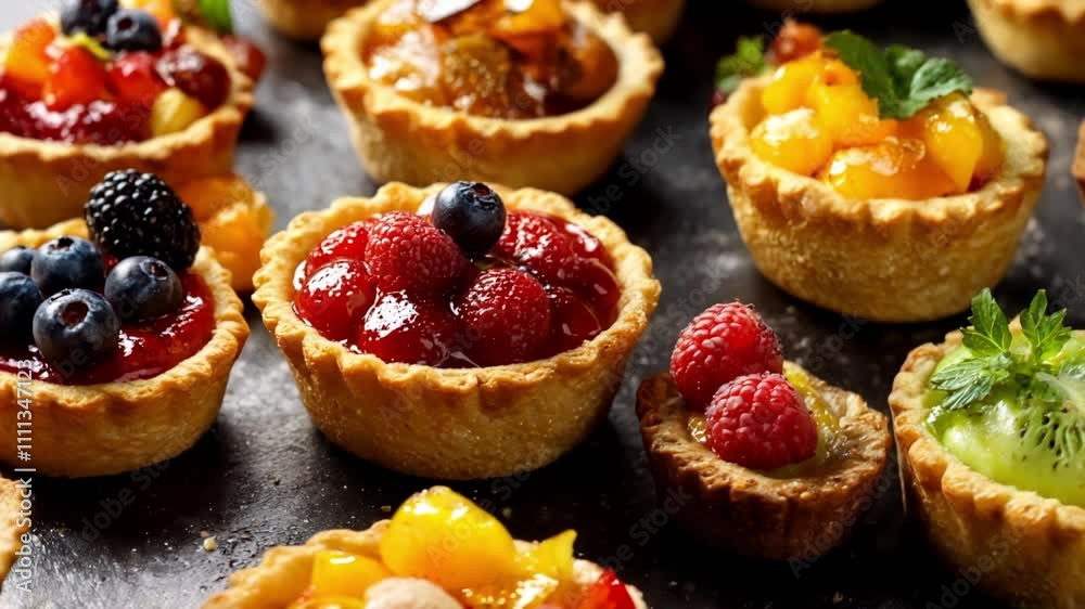 Assorted fruit tarts. 04. Assorted fruit tarts. 04.