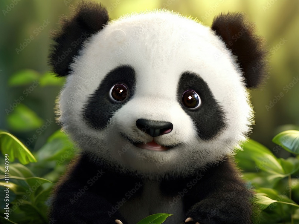 an AI Image Generator, Cute Baby Panda Sitting