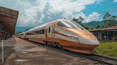 Stunning Side View of High-Speed Train in Nature