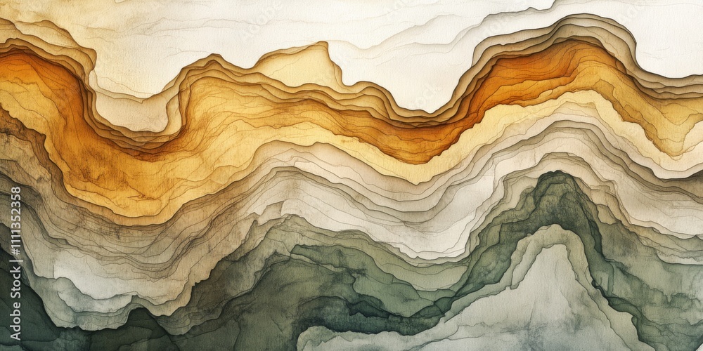 Abstract Topographic Watercolor Landscape Earthy Tones Contour Lines Artistic Texture Abstract Topographic Watercolor Landscape Earthy Tones Contour Lines Artistic Texture