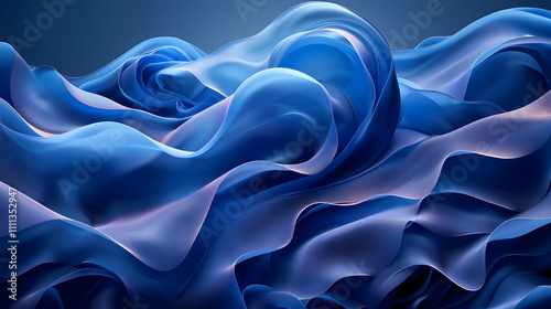 Abstract Blue 3D Waves Background