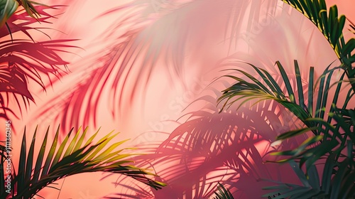 Abstract tropical scene with gradient light and shadows