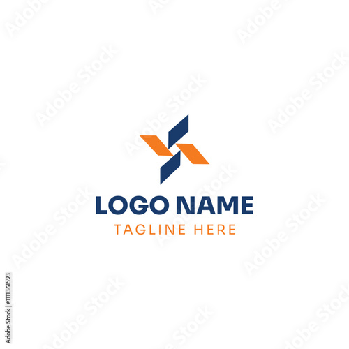 Modern Pinwheel Logo with a Bold and Symmetrical Design