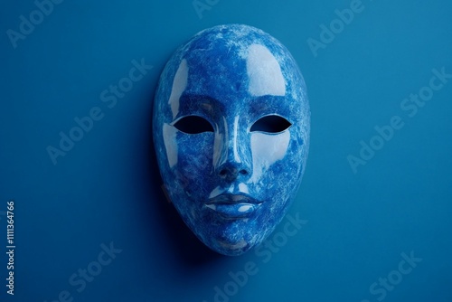 blue carnival mask isolated on a blue background