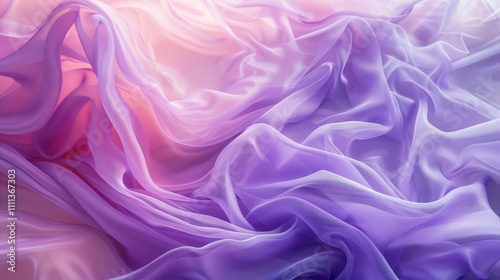 Smooth elegant lilac and pink chiffon fabric forming waves creating a beautiful abstract background