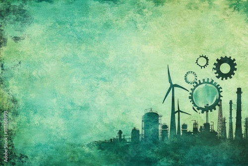 Minimalist Digital Painting of Renewable Energy Sources photo