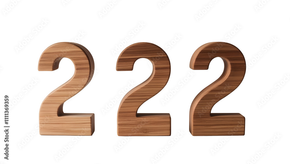 Set of numbers 2 made of wood, isolated on white background. Set of numbers 2 made of wood, isolated on white background.
