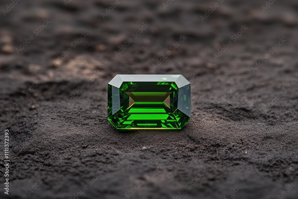 Radiant Beauty: Emerald Cut Green Gemstone Shines with Brilliance Radiant Beauty: Emerald Cut Green Gemstone Shines with Brilliance