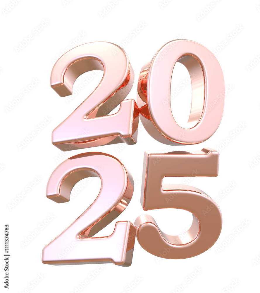 2025 Rose Gold Number New Year 2025 Rose Gold Number New Year