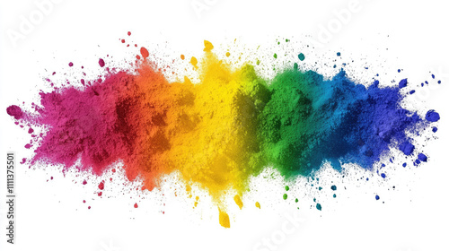 Colorful powder explosion creating vibrant rainbow effect