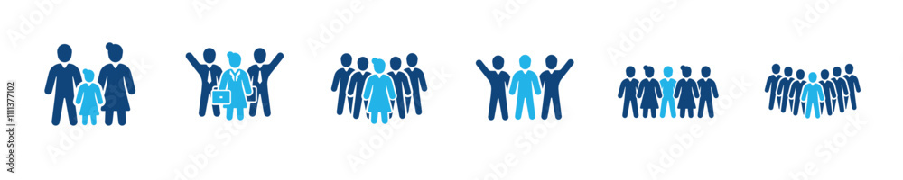 Set of glyph solid icons related people, family, employee, society, teamwork. Perfect pixel on transparent background Set of glyph solid icons related people, family, employee, society, teamwork. Perfect pixel on transparent background