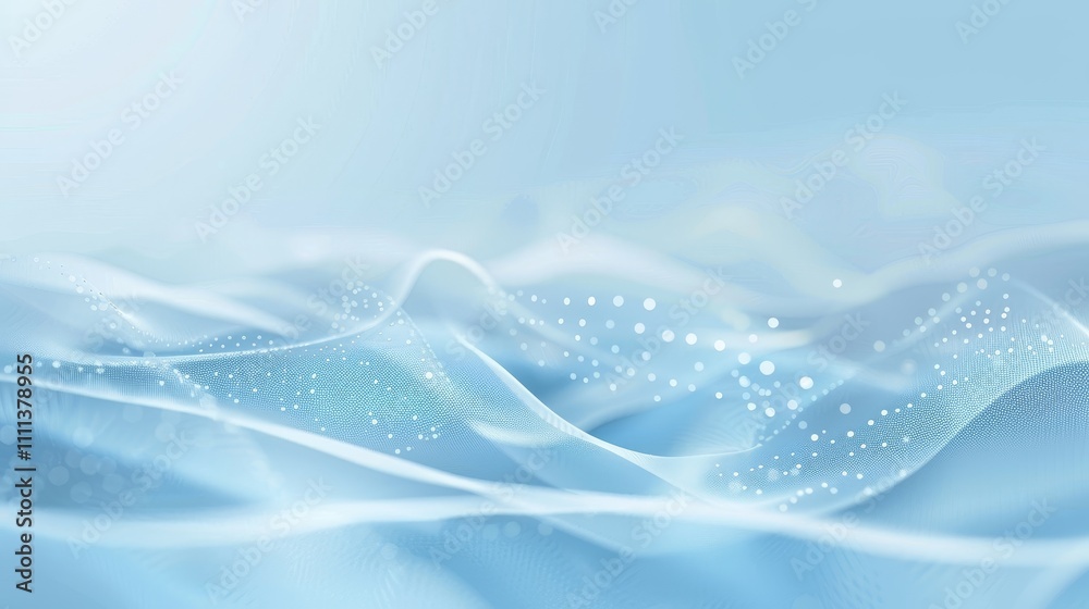 Smooth light blue waves with particles flowing, creating an abstract and elegant wallpaper background Smooth light blue waves with particles flowing, creating an abstract and elegant wallpaper background