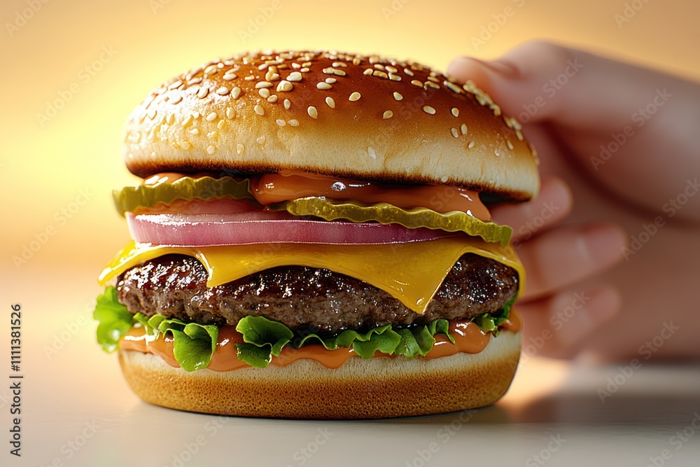 Satisfying Bite: Enjoying a Juicy Burger Satisfying Bite: Enjoying a Juicy Burger