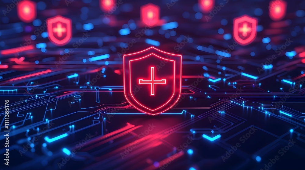 Cyber Security Shield Digital Protection