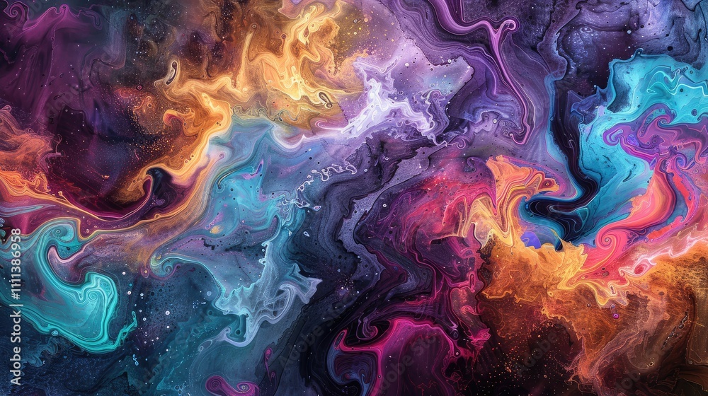 Colorful fluid art resembling ocean currents Colorful fluid art resembling ocean currents
